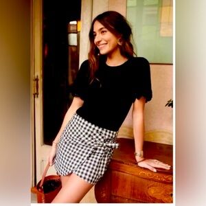 Sezane gingham mini skirt